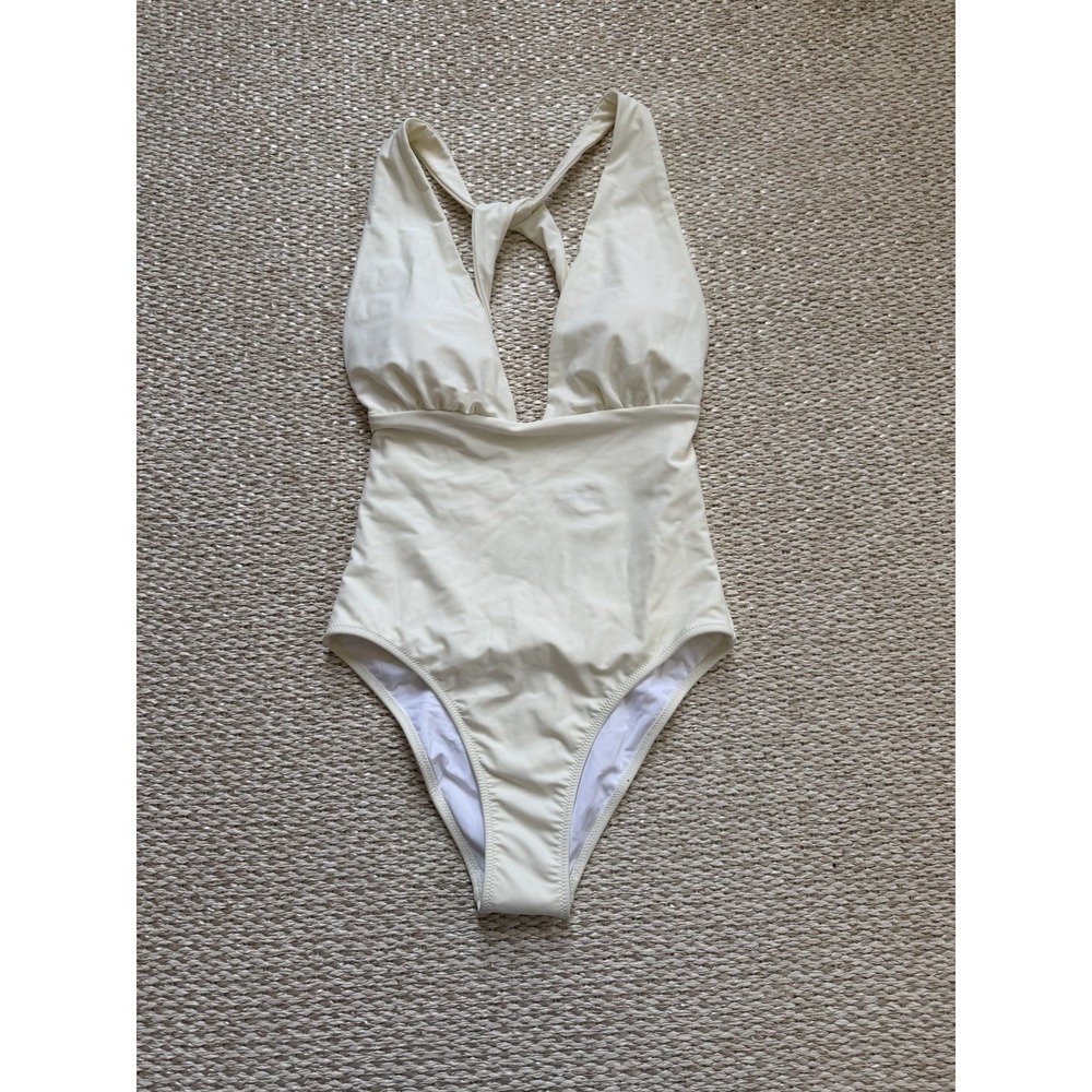 NEW Summersalt Summer Salt Ivory Plunge One Piece Swimsuit: White Size 6. Swim
